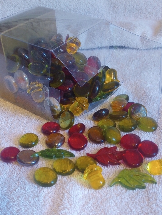 Other - Decorative Gems and Leaf Accents - Red, Yellow, Green